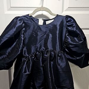 Kika Vargas Black Taffeta Mathilde Dress size xs